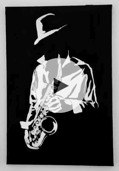 ArteDiAlina.com painting: Music in Black and White